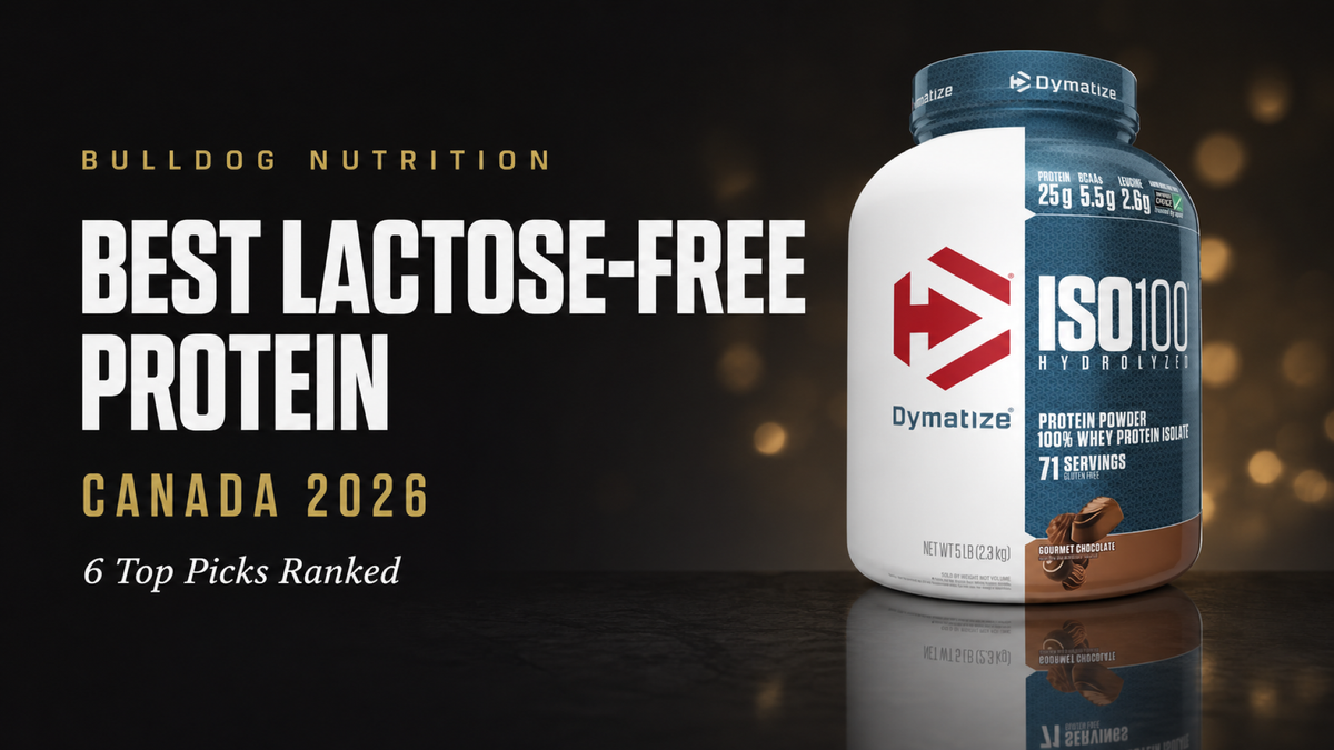 Best lactose-free protein powder in Canada 2026 — 6 top picks ranked, featuring Dymatize ISO 100 hydrolyzed whey isolate