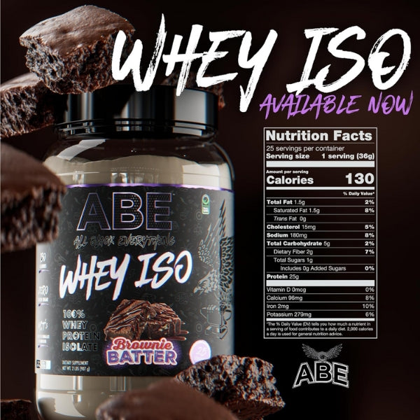 ABE Whey Isolate Nutrition Facts - Brownie Batter