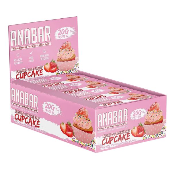 Anabar Protein Bar Case Frosted Strawberry Cupcake