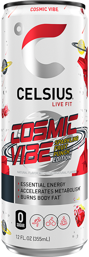 Celsius Essential Drink Sparkling Cosmic Vibe Fruit Punch Edition