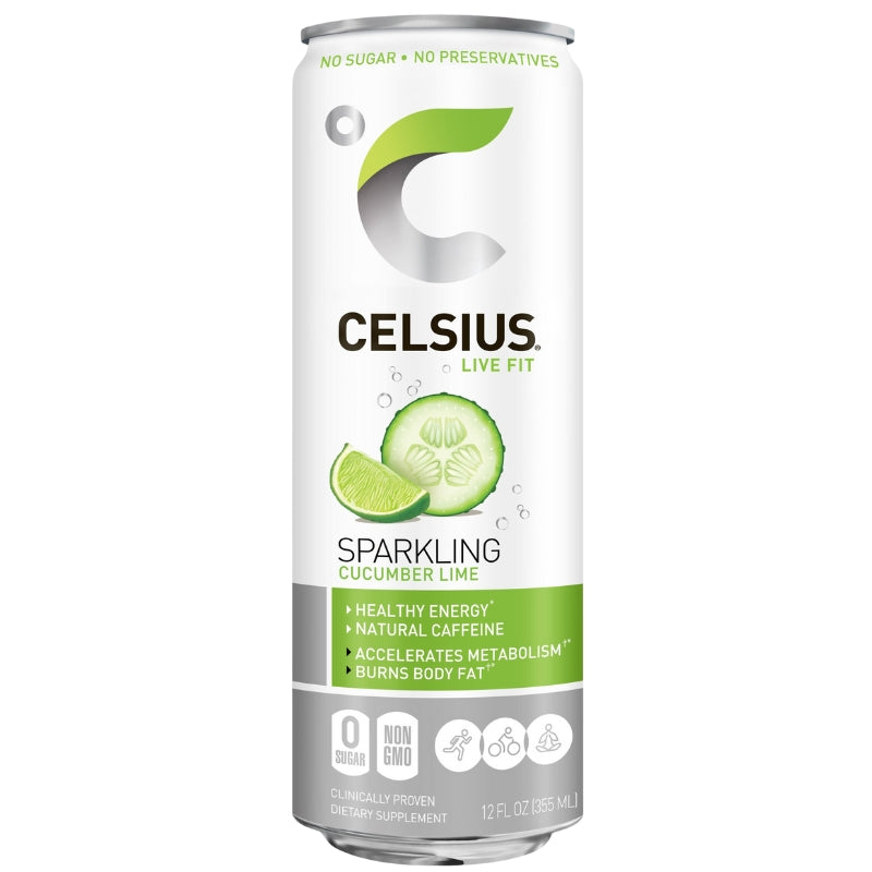 Celsius Energy Drink Can Sparkling Cucumber Lime