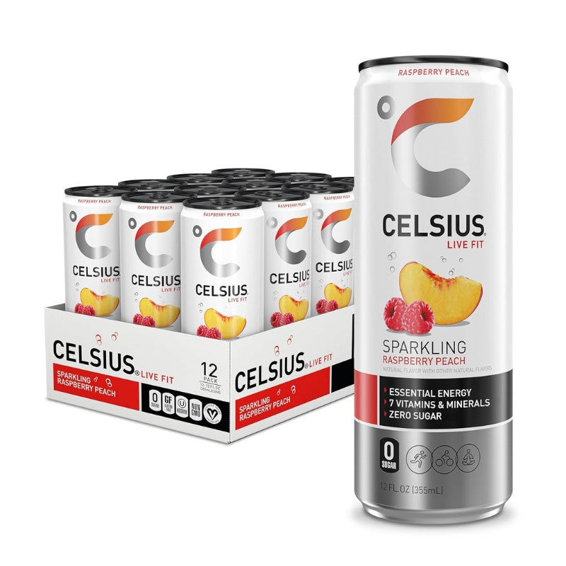 Celsius Energy Drink Case Sparkling Raspberry Peach