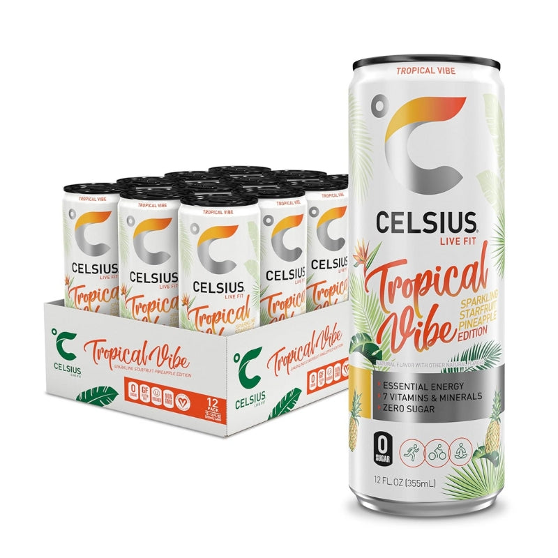 Celsius Energy Drink Case Sparkling Tropical Vibe Starfruit Pineapple