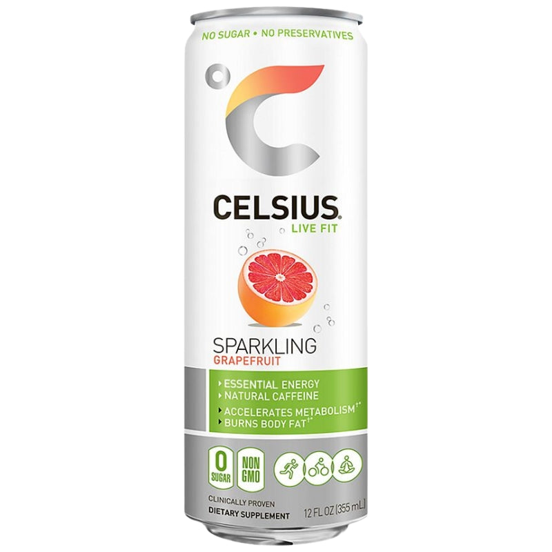 Celsius Energy Drink Can Sparkling Grapefruit