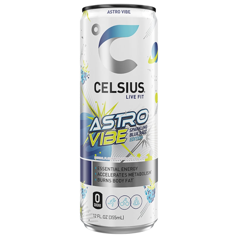 Celsius Sparkling Drink Astro Vibe Blue Razz Edition