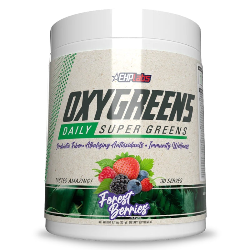 EHP Labs Oxygreens Daily Super Greens Label Forest Berries