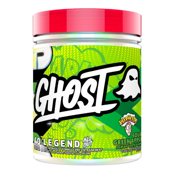 Ghost Legend ALL OUT Pre Workout Warheads Sour Green Apple