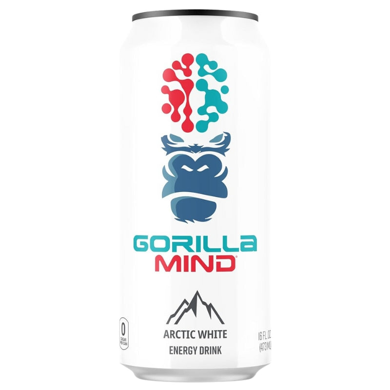Gorilla Mind Energy Drink single can Arctic White
