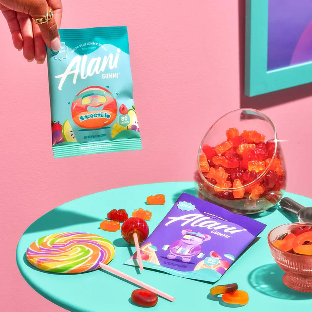 Alani Nu Gummi Gummy Bears and Smoothie Gummy Rings Snacks