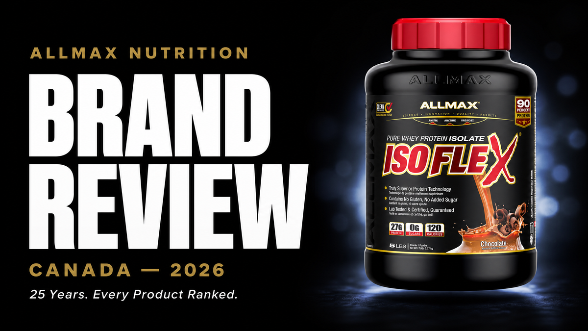 Allmax Nutrition Canada brand review 2026 — IsoFlex, AllWhey, Aminocore and Impact Igniter ranked by Bulldog Nutrition