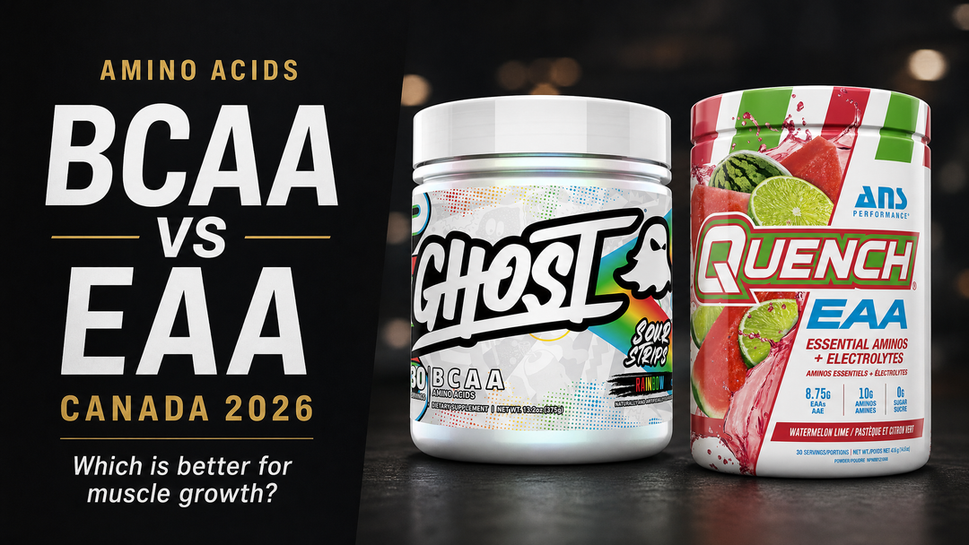 BCAA vs EAA Canada comparison guide 2026 — GHOST BCAA and ANS Quench EAA