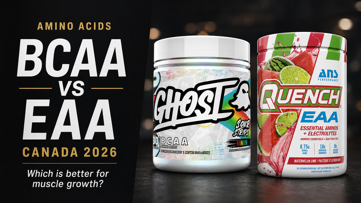 BCAA vs EAA Canada comparison guide 2026 — GHOST BCAA and ANS Quench EAA