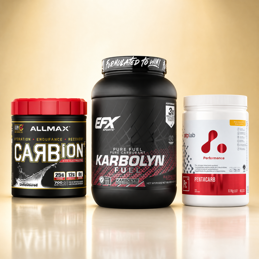 Carbohydrate supplements in Canada — EFX Sports Karbolyn, Allmax Carbion, and ATP Lab Pentacarb at Bulldog Nutrition