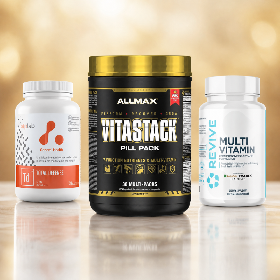 Multivitamins in Canada — Allmax Vitastack, ATP Lab Total Defense, and Revive MD Multi Vitamin at Bulldog Nutrition