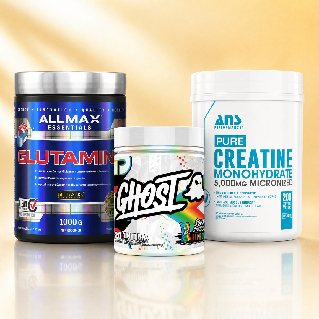 Post-workout recovery supplements in Canada — Allmax Glutamine, GHOST Intra, and ANS Creatine Monohydrate at Bulldog Nutrition