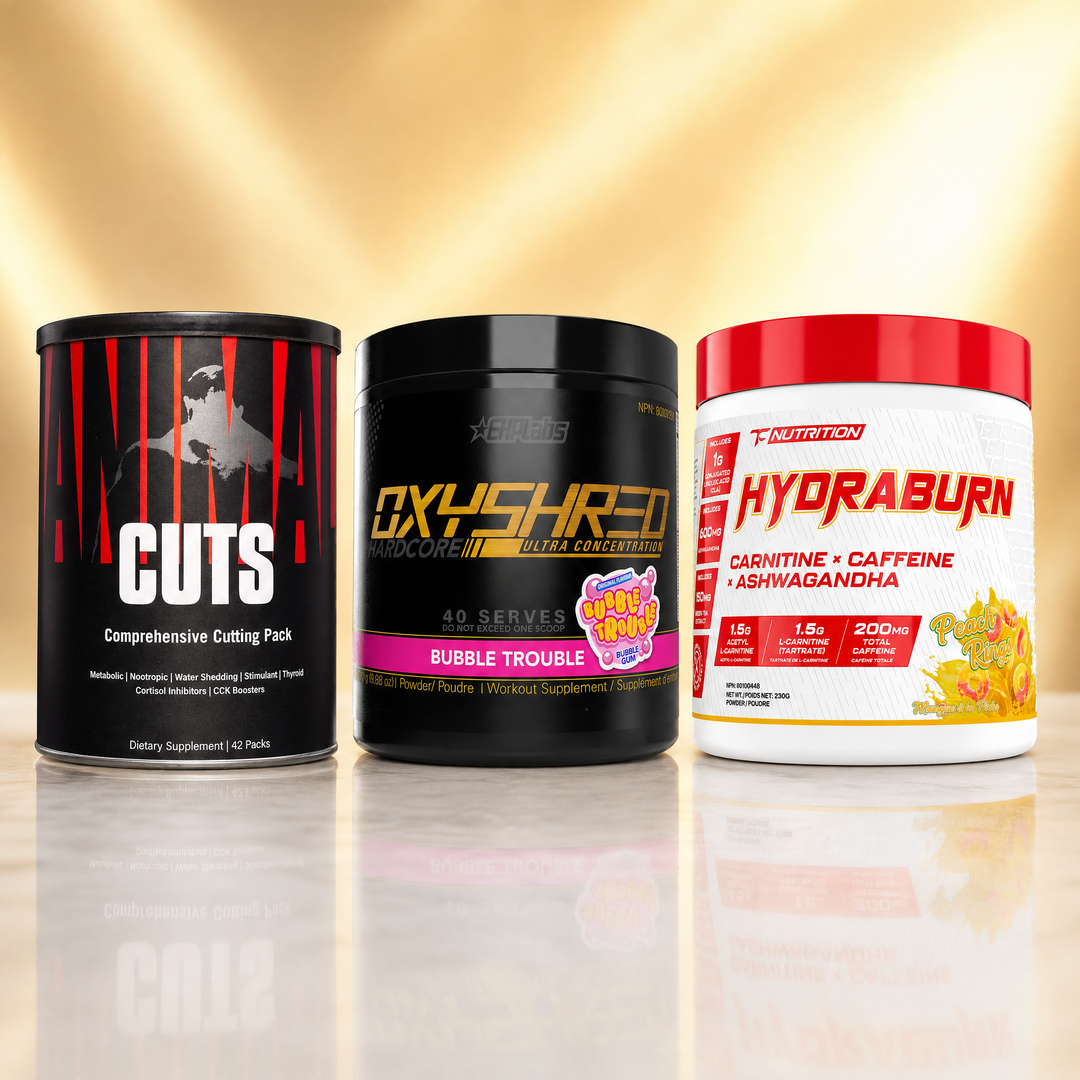 Weight management supplements in Canada — Animal Cuts, EHP Labs OxyShred Hardcore, and TC Nutrition HydraBurn at Bulldog Nutrition