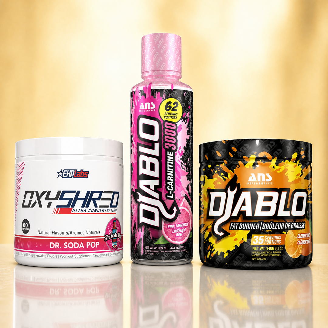 Fat burners and weight loss supplements in Canada — EHP Labs OxyShred, ANS Diablo L-Carnitine 3000, and ANS Diablo V3 at Bulldog Nutrition