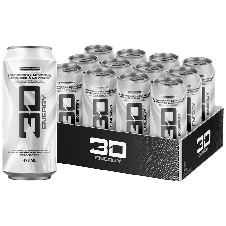 3D Energy Drink 12 Cans Strawberry Lemonade – Bulldog Nutrition Canada