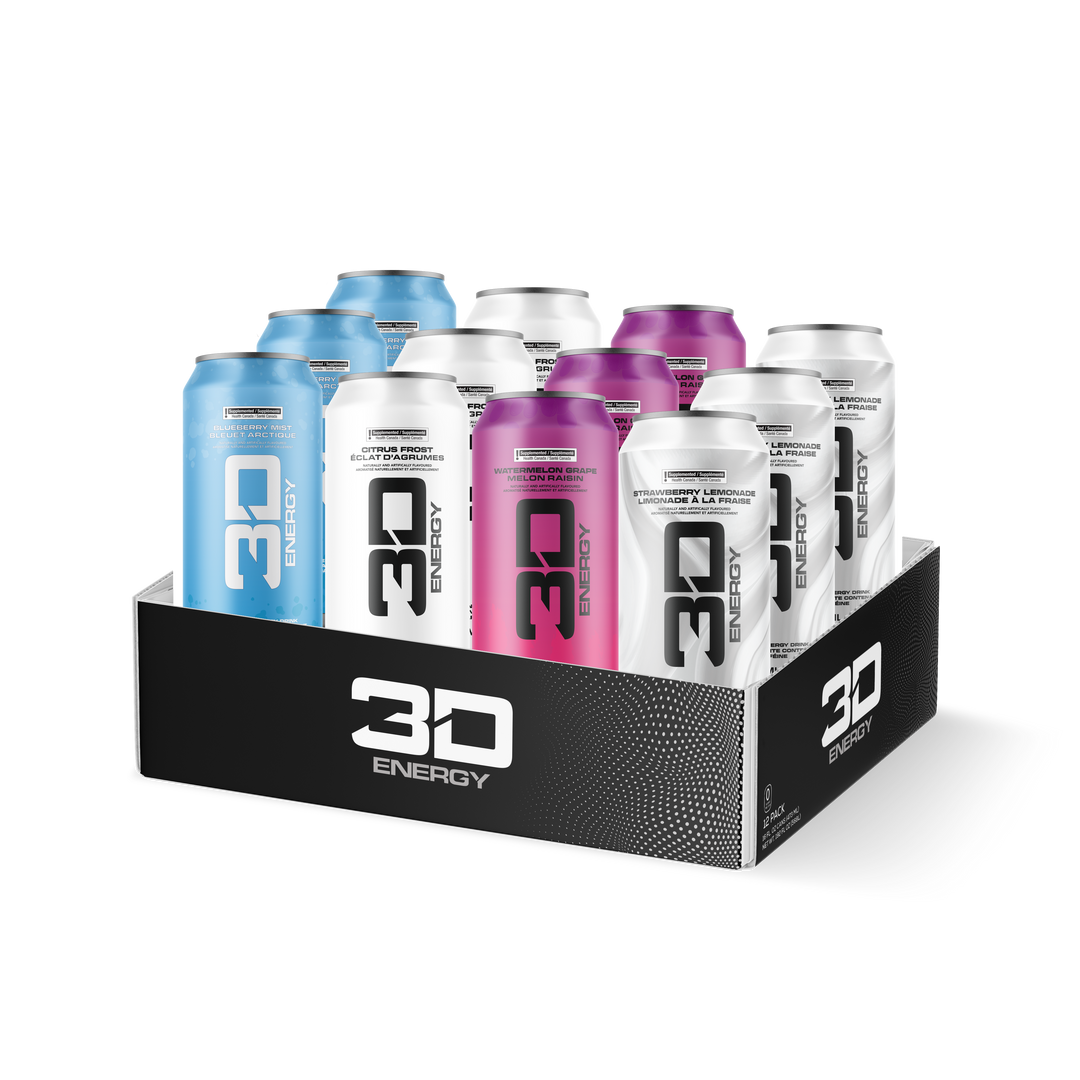3D Energy Drink 12 Cans Variety Pack – Bulldog Nutrition Canada