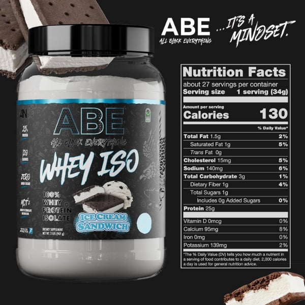 ABE Whey Isolate Nutrition Facts - Ice Cream Sandwich