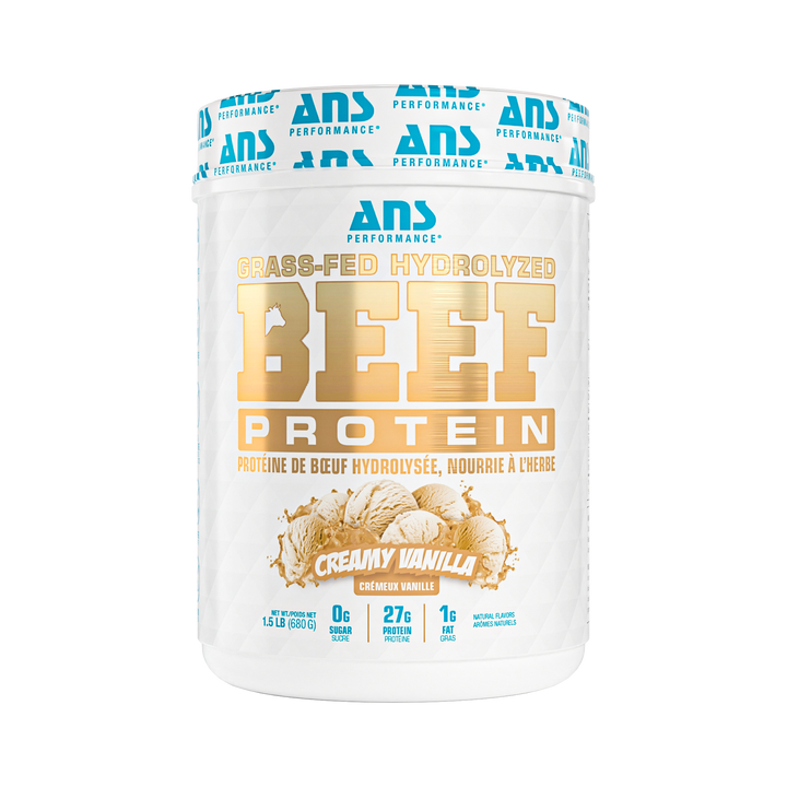 ANS Performance BEEF Protein Grass Fed Hydrolyzed 1.5lbs Creamy Vanilla — Bulldog Nutrition Canada