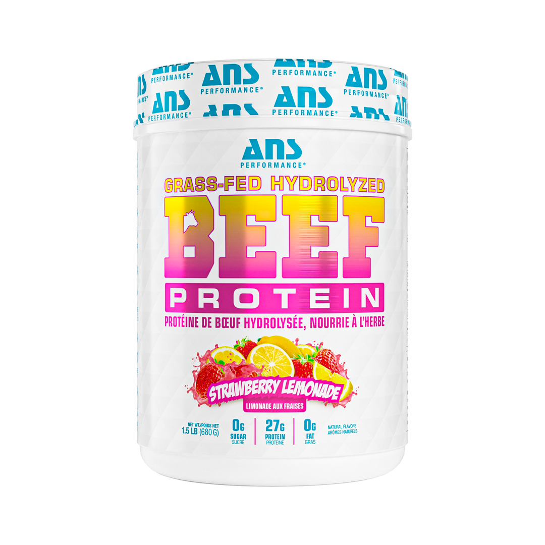 ANS Performance BEEF Protein Grass Fed Hydrolyzed 1.5lbs Strawberry Lemonade — Bulldog Nutrition Canada