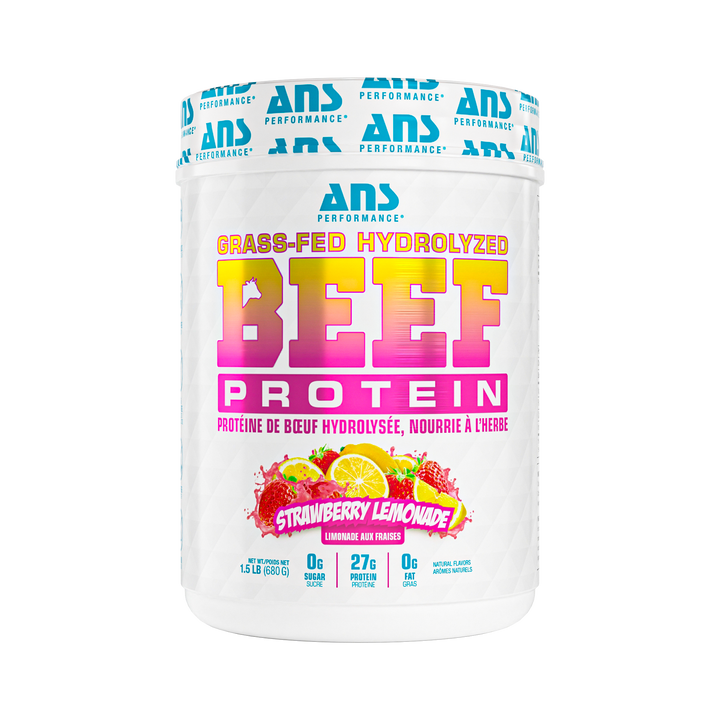 ANS Performance BEEF Protein Grass Fed Hydrolyzed 1.5lbs Strawberry Lemonade — Bulldog Nutrition Canada