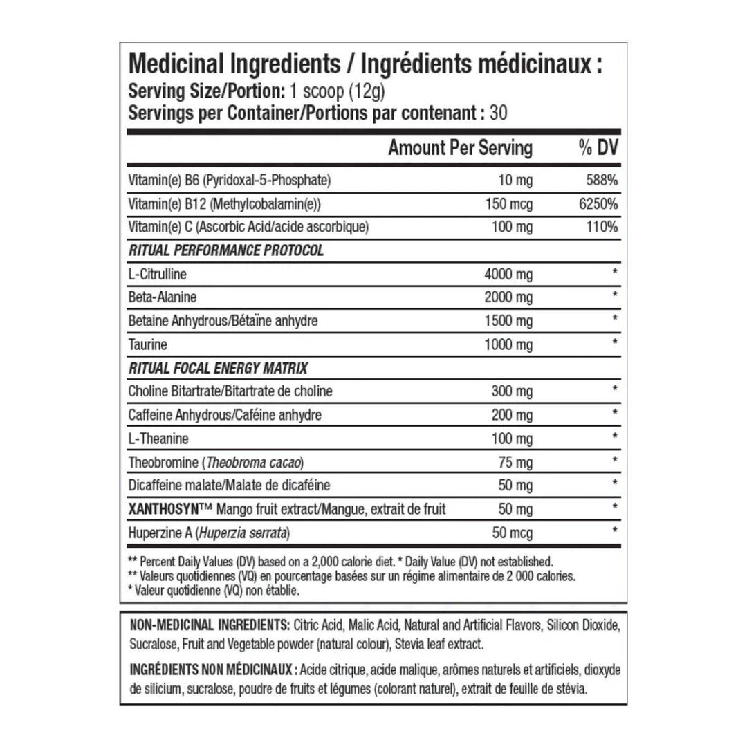 ANS_Ritual_Pre-Workout_30_serve_Nutrition_Facts_Canada