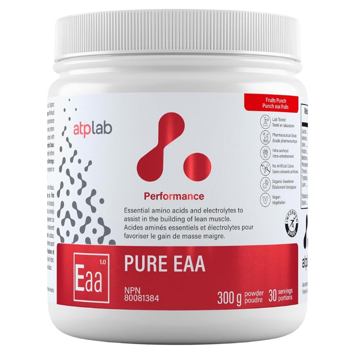 ATP Lab Pure EAA Supplement Front Label Fruit Punch