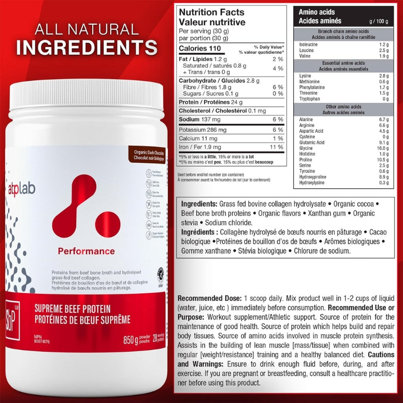 ATP Lab Supreme Beef Protein Chocolate Nutrition Facts