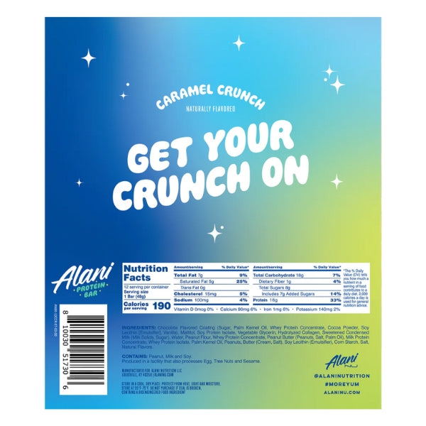 Alani Nu Protein Bar Case Caramel Crunch Nutrition Facts