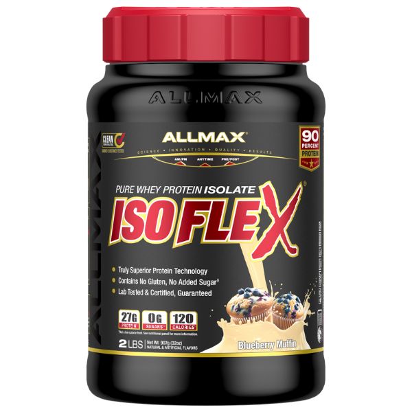 Allmax Isoflex 2lbs Whey Protein Isolate Blueberry Muffin