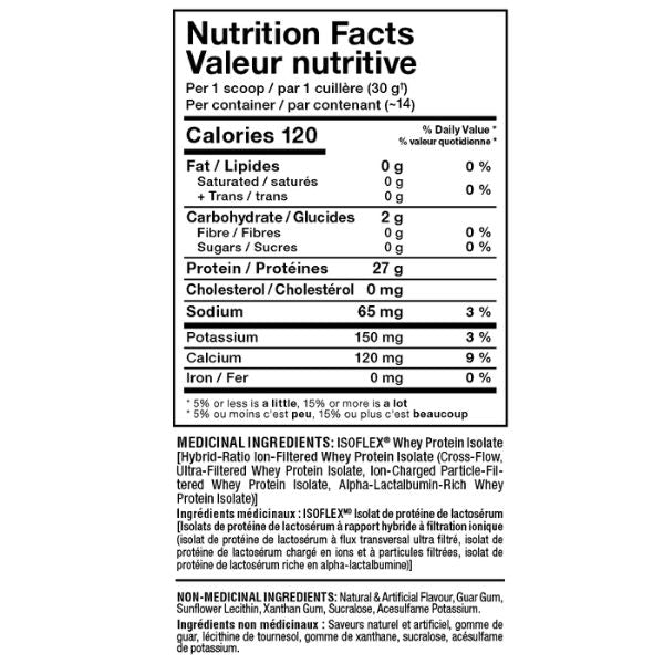 Allmax Nutrition Isoflex Whey Protein Isolate Pumpkin Pie Nutrition Facts