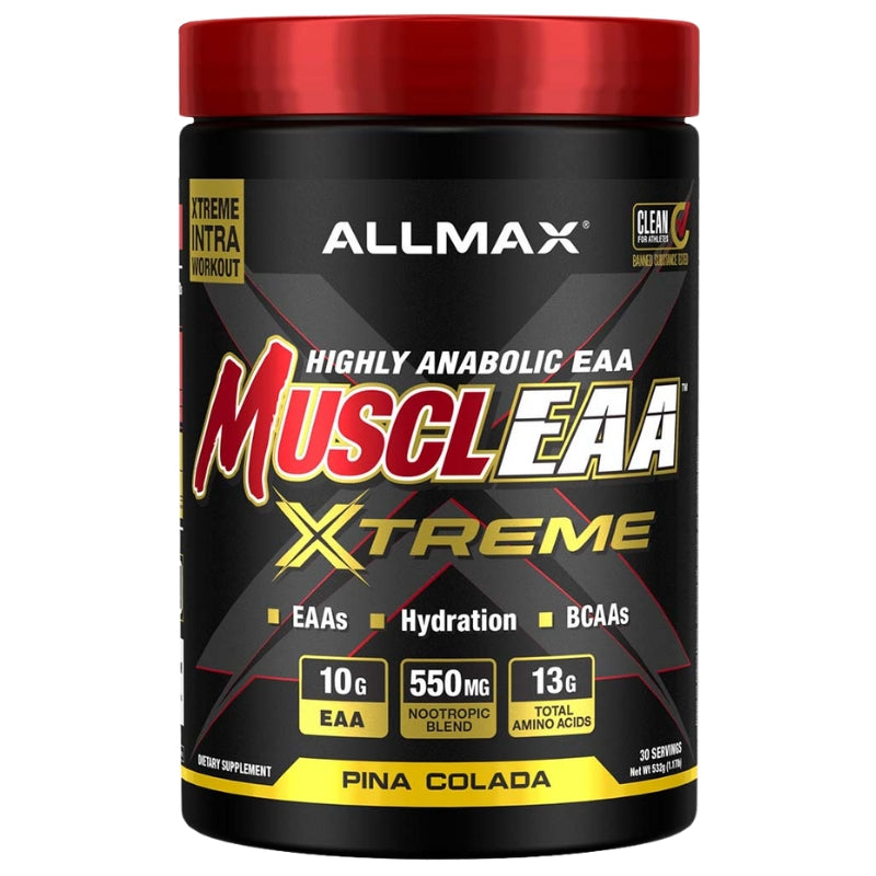 Allmax MusclEAA Xtreme 30 serve Front Label - Pina Colada