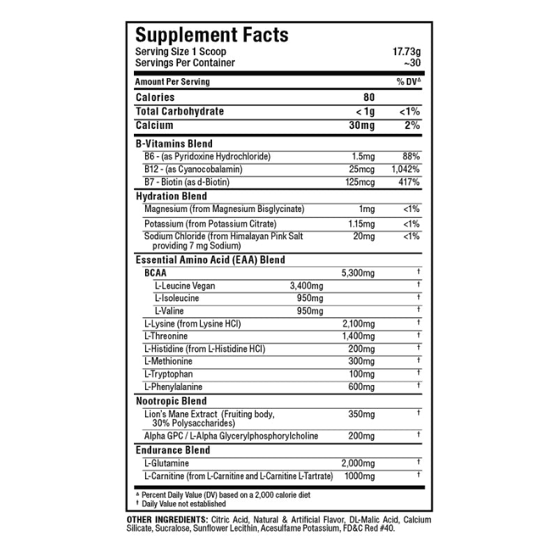 Allmax MusclEAA Xtreme 30 serve Front Label - Supplement Facts