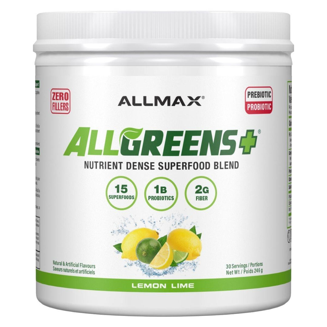 Allmax_AllGreens_30_servings_Lemon_Lime_Front_Bulldog_Nutrition_Canada