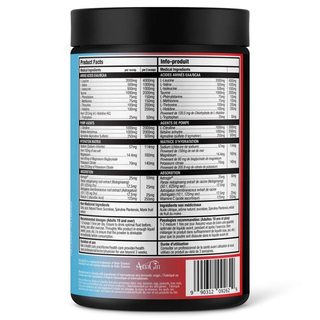 Bull Nutrition Amino Xplode Rocket Pop Nutrition Facts Label