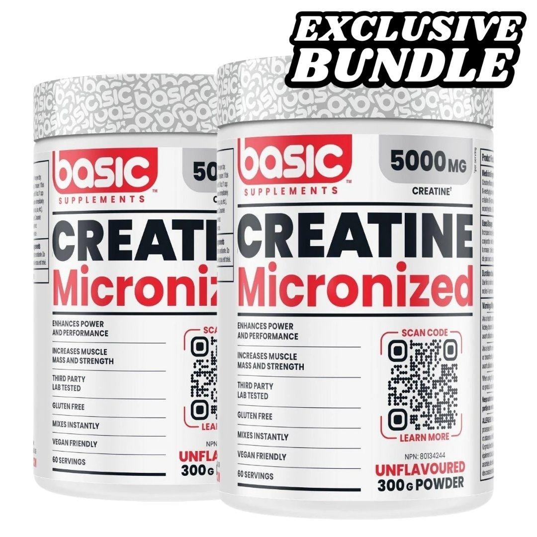 Creatine Pack Basic Creatine Monohydrate 300g 2-Pack Bundle | Bulldog Nutrition