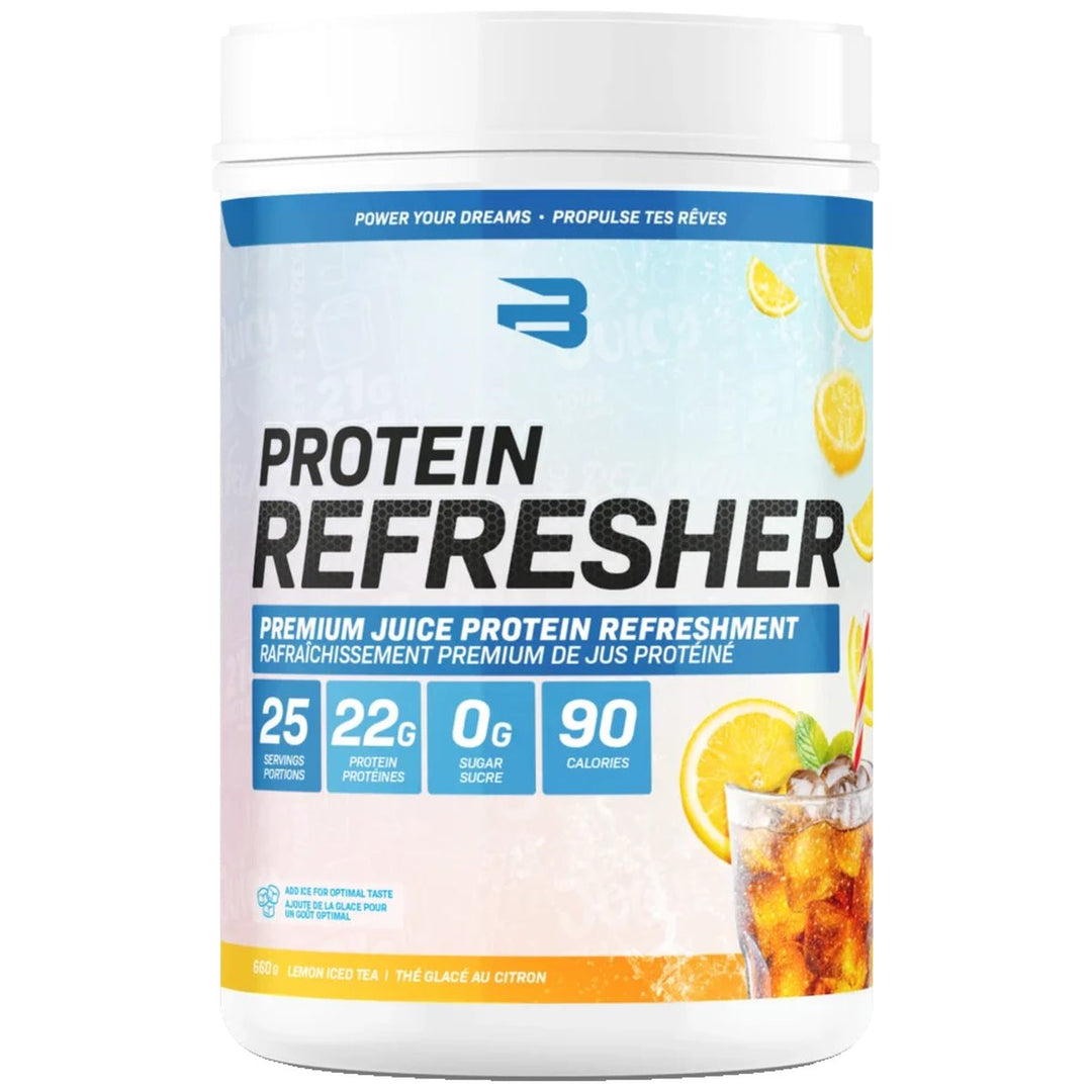 Believe Protein Refresher 2.0 Lemon Iced Tea — 25 servings, 22g protein clear juice-style protein drink, Canada