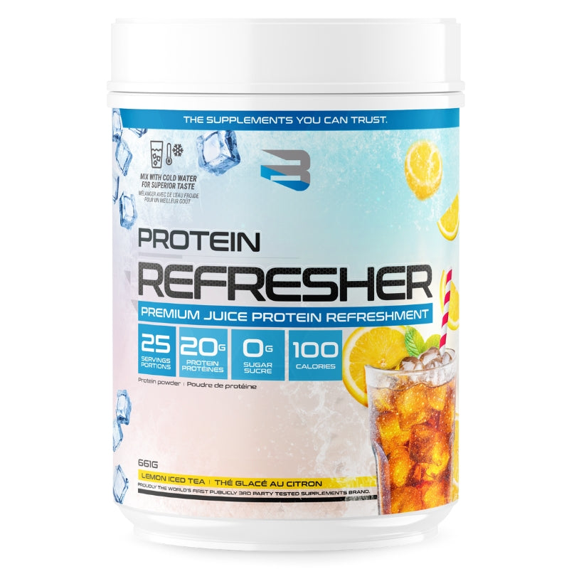 Believe Supplements Protein Refresher Front Label Lemon Iced Tea