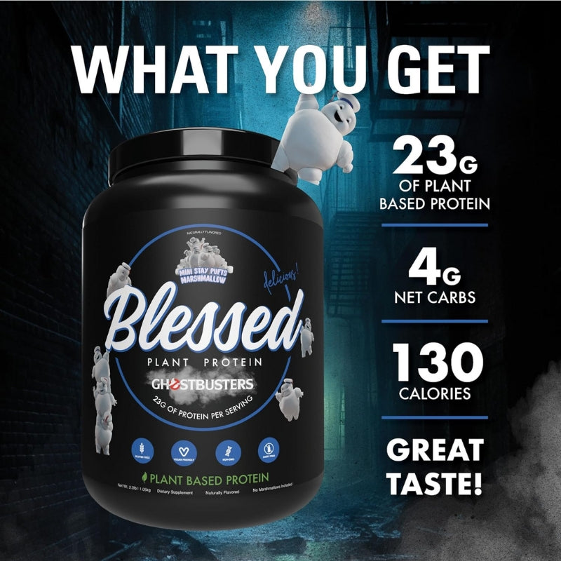 Blessed X Ghostbusters Plant Based Protein Mini Marshmallow Pufts Benefits and Features