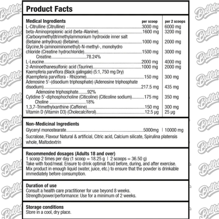 Bull-Nutrition-12-Strong-Pre-Workout-Nutrition-Facts