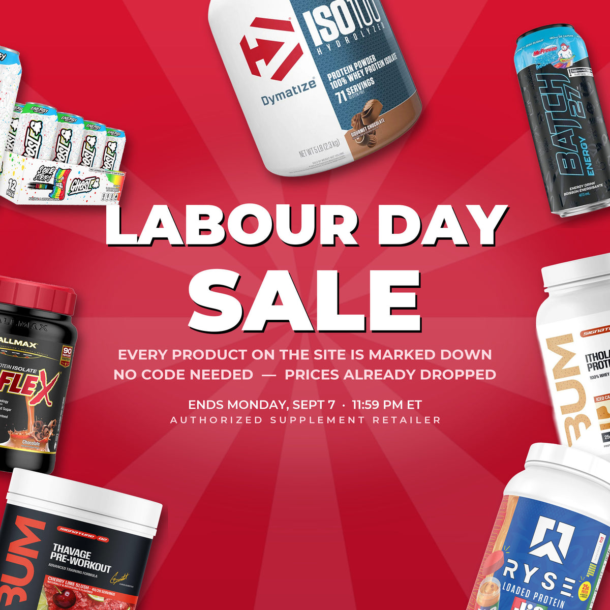 Labour Day Sale at Bulldog Nutrition: site-wide, no code needed, prices already dropped, ends Monday September 7 at 11:59 PM ET