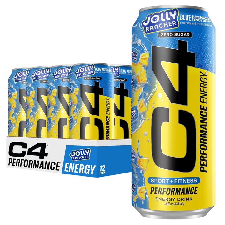 Cellucor C4 Performance Energy Drink Case Jolly Rancher Blue Raspberry - Canada and USA