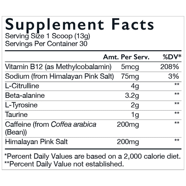 RAW Nutrition CBUM Essential Pre-Workout 30 Serve Supplement Facts – Bulldog Nutrition