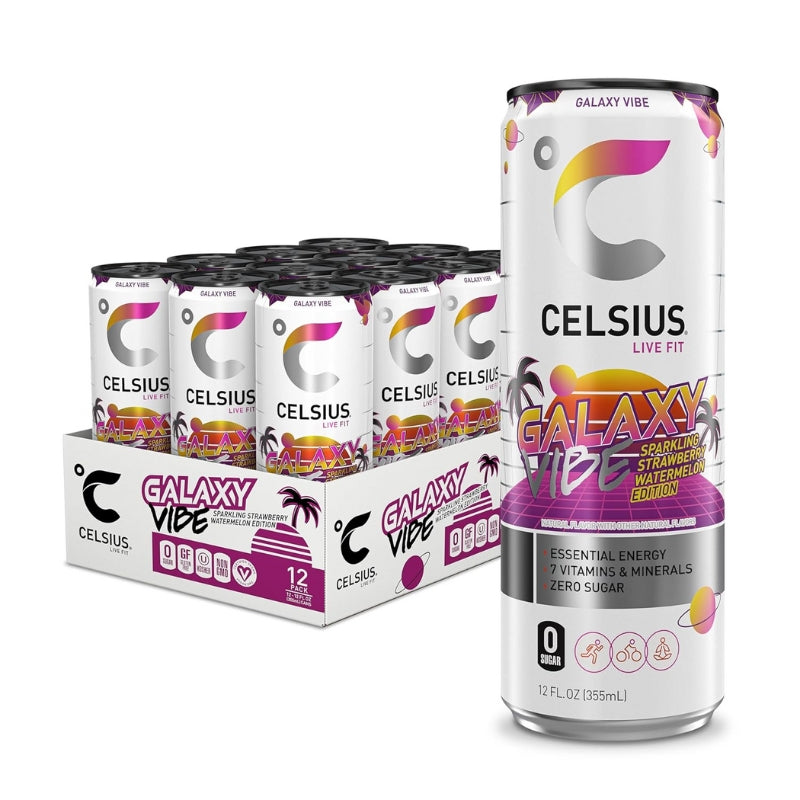Celsius Energy Drink Case Sparkling Galaxy Vibe Strawberry Watermelon