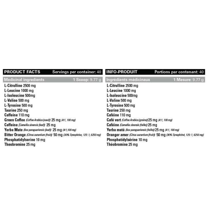 EHP_Labs_HECTIC_Pre_Workout_40_serve_Nutrition_Facts_Canada