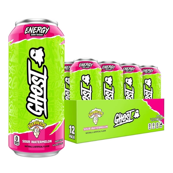 Ghost Energy Drink Case Warheads Sour Watermelon