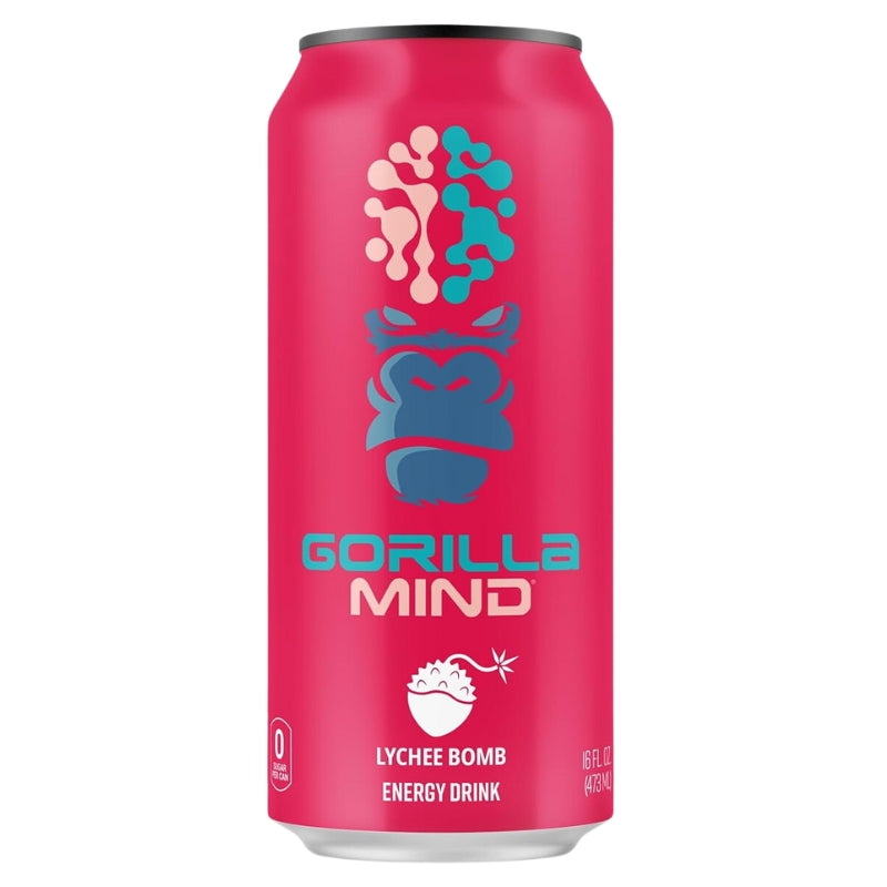 Gorilla Mind Energy Drink single can Lychee Bomb