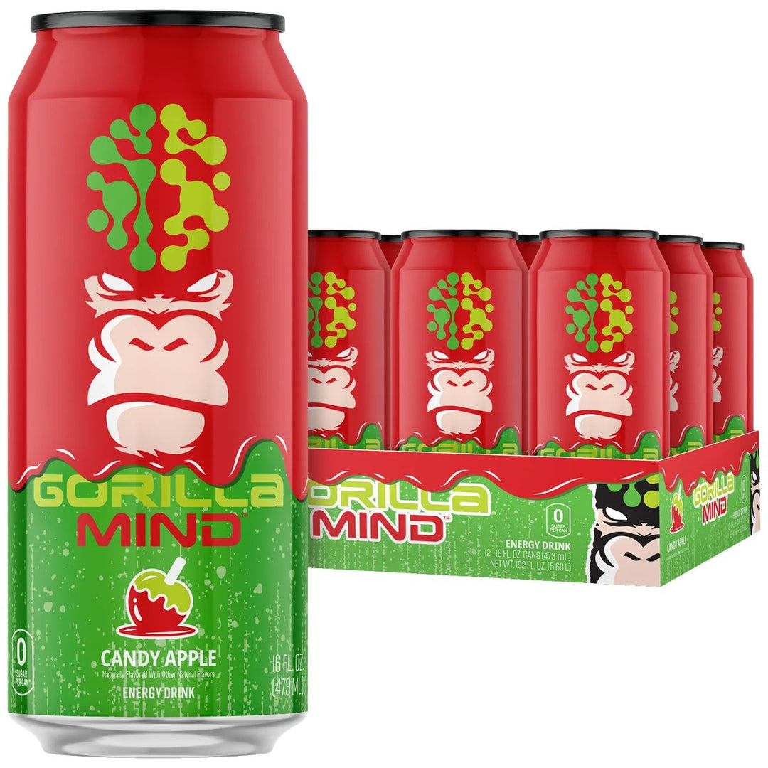 Gorilla Mind Energy Drink Case 12 Cans Candy Apple – Bulldog Nutrition Canada